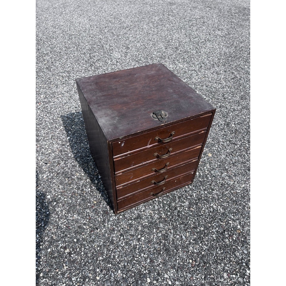 Antique Wooden Tabletop Cabinet Drawer Jewelry Collector Apothecary Victorian
